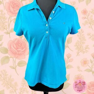 Tommy Hilfiger Blue Polo Shirt Women’s - Fits an M - Classic Preppy
